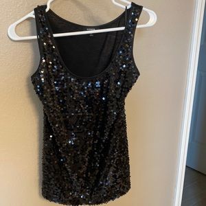 Express sequin tank top. Black. Sz M.